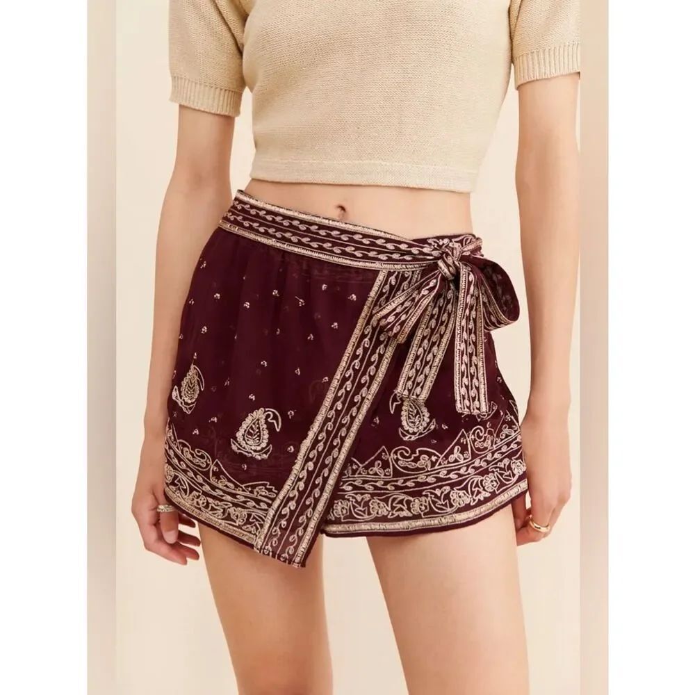 New Free People Starlight Sarong Skort Size 14